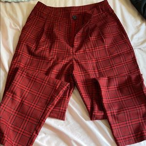 Red plaid pants